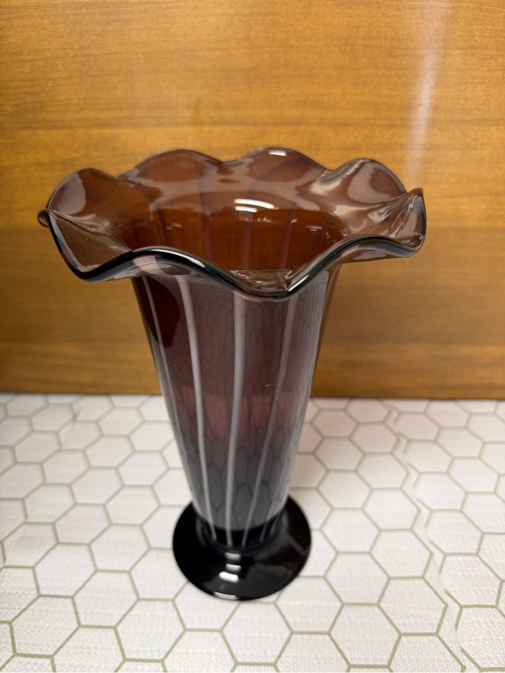 Fenton Fenton French Opalescent Lilies Tulips Fruit Bowl